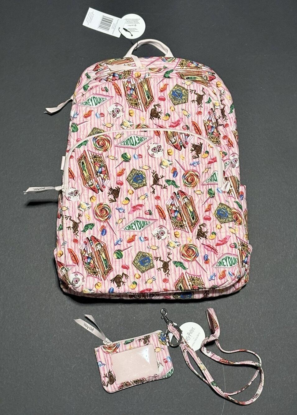 Vera Bradley Harry Potter Honeydukes Large Backpack ID Case Card Wallet Lanyard